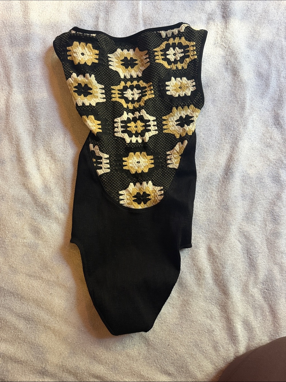 Folk style floral free people bodysuit